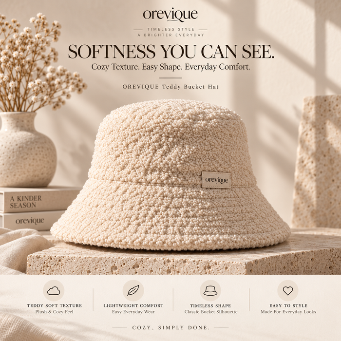 OREVIQUE® Teddy Soft Bucket Hat – Cozy Plush Everyday Hat