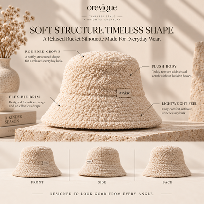 OREVIQUE® Teddy Soft Bucket Hat – Cozy Plush Everyday Hat