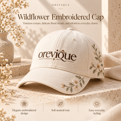 OREVIQUE® Wildflower Embroidered Baseball Cap – Feminine Floral Everyday Hat