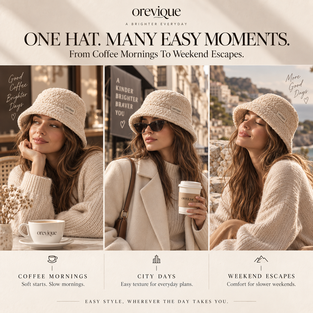 OREVIQUE® Teddy Soft Bucket Hat – Cozy Plush Everyday Hat