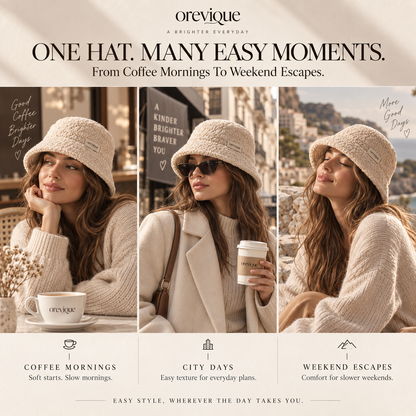 OREVIQUE® Teddy Soft Bucket Hat – Cozy Plush Everyday Hat