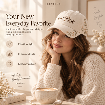 OREVIQUE® Wildflower Embroidered Baseball Cap – Feminine Floral Everyday Hat