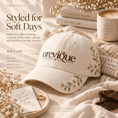 OREVIQUE® Wildflower Embroidered Baseball Cap – Feminine Floral Everyday Hat