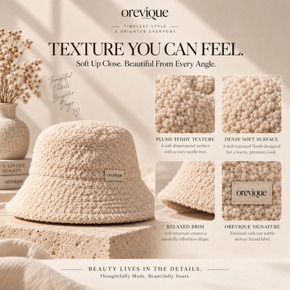 OREVIQUE® Teddy Soft Bucket Hat – Cozy Plush Everyday Hat